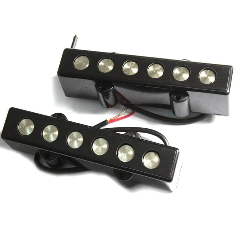 Artec 6 String Jazz Bass Style Flat Pole Pickups Set image 1