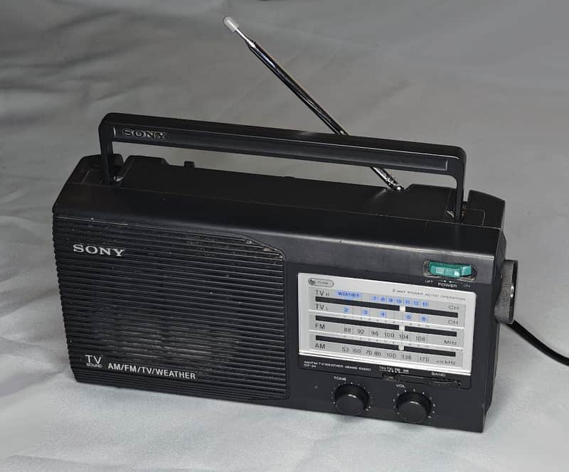 Sony ICF-34 Portable FM AM TV Sound Weather Radio - WORKS image 1