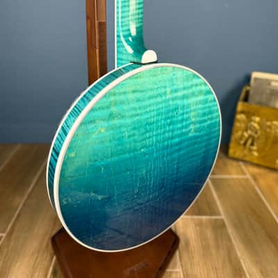 Custom Deering Maple Blossom Caribbean Blue Fade 5-String Banjo image 6