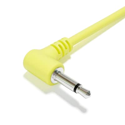 ExcelValley [Yellow | 90 cm - 35.43"] 5-Pack - Right Angle Hopscotch Mono Splitter Y Patch Cables TS 3.5mm 1/8" Eurorack Synth image 5