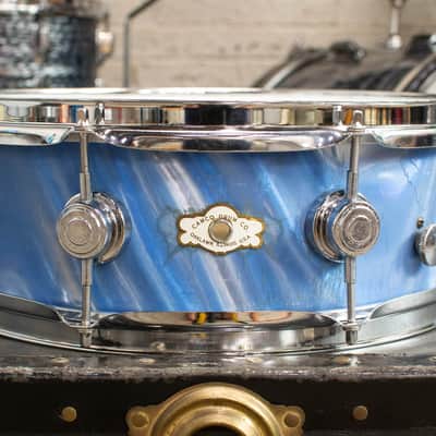 1960s Camco 5x14 Oaklawn Blue Satin Flame Snare Drum image 1