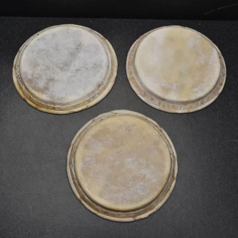 AK leather head for djembe/bongo set 3pc 11"+12" 2000s - Skin image 1