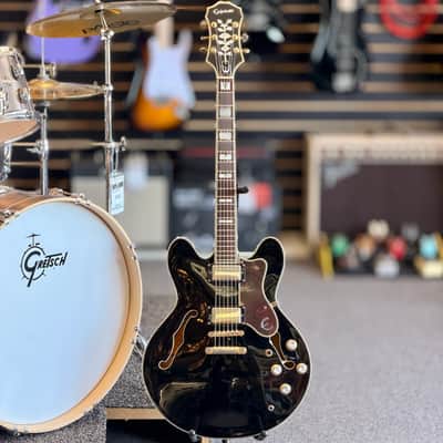Epiphone Sheraton II Hollowbody Electric Guitar, Made in Korea, Ebony image 6