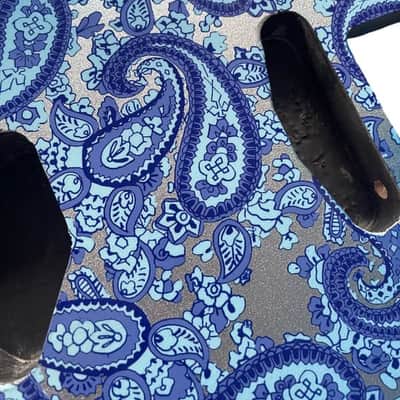 Mahogany Wood Telecaster Tele Style Guitar Body in Paisley Blue image 5