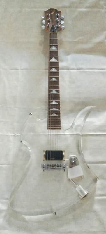 Fernandes MG-85C Clear Acrylic Mockingbird-Hide of X Japan Signature Model image 1