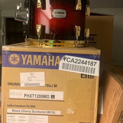 Yamaha 5 pc  Phx drum set  2023 - Black cherry sunburst MIJ 22 10 12 14 16 made Japan drum set image 3