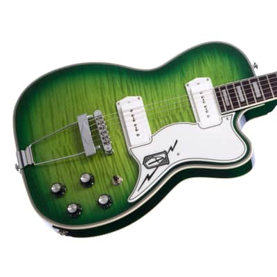Airline Guitars Tuxedo Greenburst Flame image 3