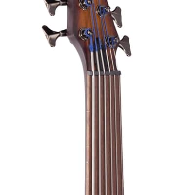 Ibanez SRF706 Portamento Fretless Bass Guitar Brown Burst Flat image 4