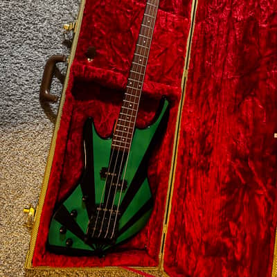 Rare one of a kind left handed 1987 Guild Pilot green sunrise bass image 1