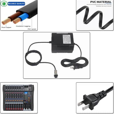 AC Adapter 3-Pin Connector pedalboard Power Supply 17v 600ma for Yam-ha F4/F7/6FX/MG82/XMG16/MG166CX/MG166C，Mixing Console Mixer Power Supply image 3