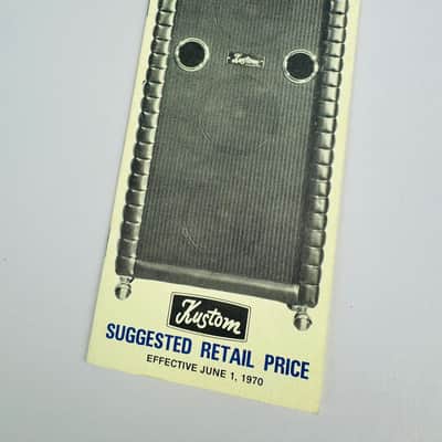 Kustom June 1, 1970 Suggested Retail Price List Booklet, Yellow image 1