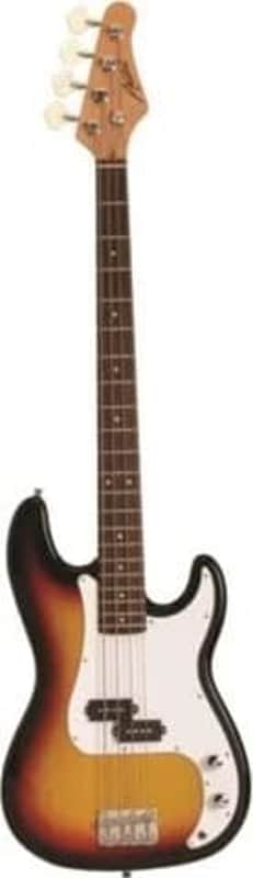 Austin Bass Guitar Double Cutaway Sunburst Finish image 1