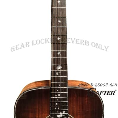 Crafter MIND D-2500e ALK DL Dreadnought all Solid Flamed koa acoustic guitar image 8