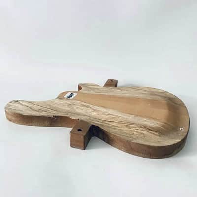 Raw Materiel Electric Bass Guitar Mahogany Body, Burl Wood Top image 6