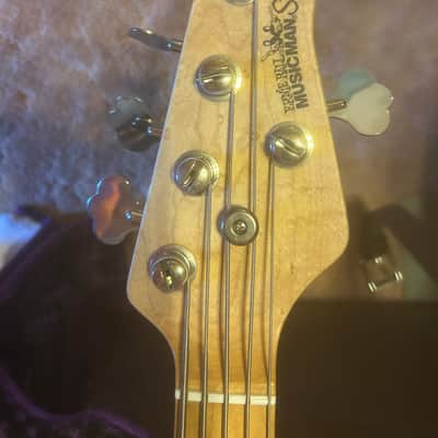 Ernie Ball Music Man StingRay 5 H with Maple Fretboard 1999 - 2018 - Translucent Red image 3