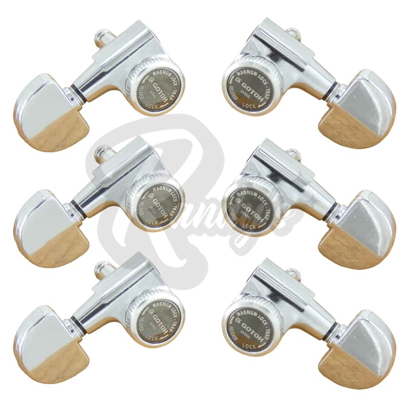 Gotoh SG301-20 MG-T Locking Tuners w/ Kidney Buttons (L3+R3) - Fits Gibson® & Grover®-Chrome image 1