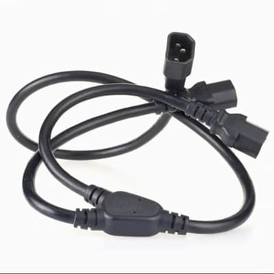 LASE 6 ft AC Power Cable Y Splitter IEC320-C13 to IEC320-C13 & IEC320-C14 image 1