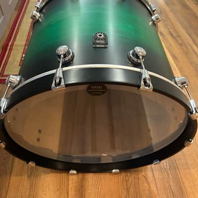 Natal Cafe Racer drum set last of the tulip wood!!!! - Green satin fade finish image 7