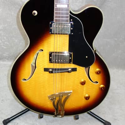 Washburn J5 J-5 hollow body electric guitar in sunburst finish image 6