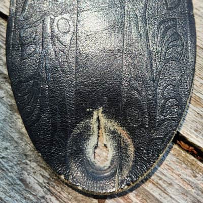 VINTAGE! Hand-Tooled Leather Bass Guitar Strap 1970s image 8