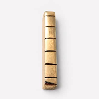 Vintage Left-Handed Hand-Fitted Brass Guitar Nut - Polished Brass image 4