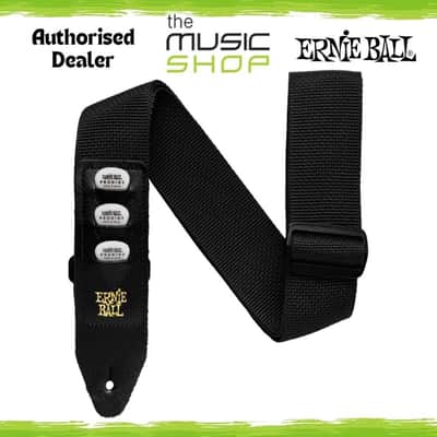 Ernie Ball Polypro Black Pickholder Guitar/Bass Strap - 4039 (Pick Holder) image 1