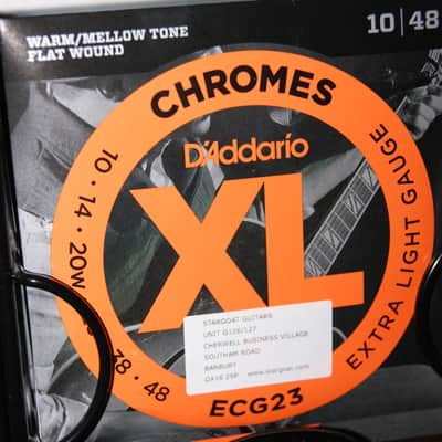 D'Addario ECG23 flatwound XL Chromes 10-48 electric guitar strings (2 PACKS) image 2