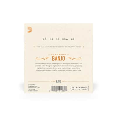 D'Addario EJ55 5-String Banjo Strings, Phosphor Bronze, Medium, 10-23 image 4