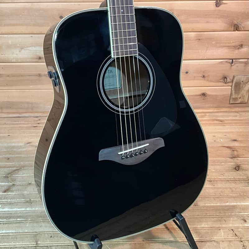 Yamaha FG-TA TransAcoustic Dreadnought Acoustic Electric Guitar - Black image 1