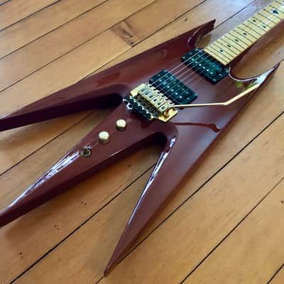 2010 ESP Edwards Izumi Ochiai Aion Flying W Electric Guitar Red Maroon Vermillion Original Case OHSC Extremely Rare image 4