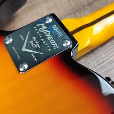 MyDream Partcaster Custom Built - Sunburst Hardtail Floral Neck image 7