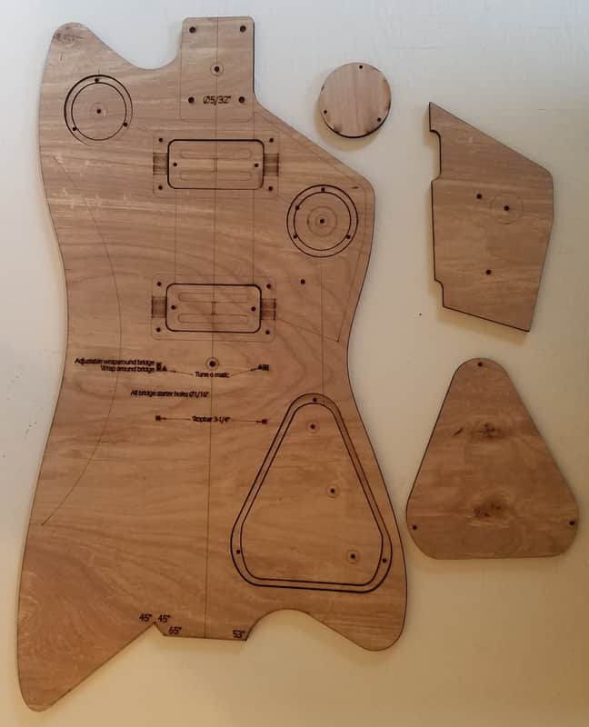 Custom Billy Bo Hybrid Guitar Body Template For Bolt On Neck 2019 Natural image 1