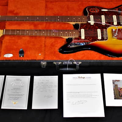 2001 Fender custom shop Masterbuilt doubleneck Jaguar/Bass VI Sunburst image 14