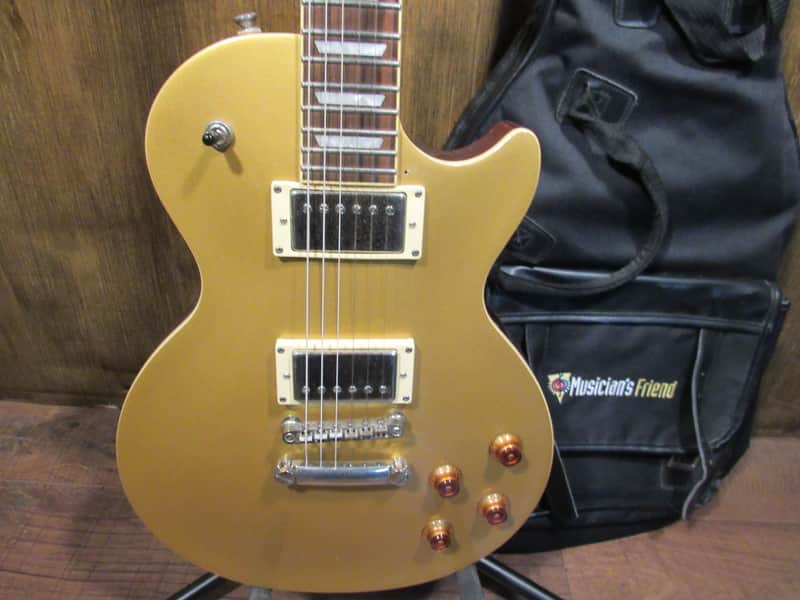 Epiphone Les Paul Standard Gold Top Electric Guitar With Padded Musicians Friend Gig Bag image 1