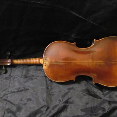 Violin Johannes Georgius Hellmer 1712 Prague w/August Gemunder 1884 Repair Label image 3