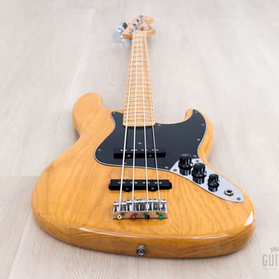 1976 Fender Jazz Bass Natural Ash w/ Pearl Blocks + Binding, Case image 11