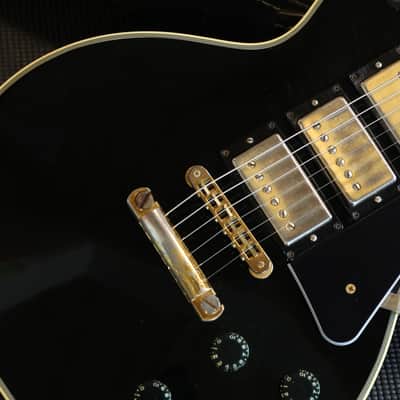 1976 Gibson Les Paul Custom 3-Pickup Black Beauty Electric Guitar Black Ebony + HSC image 4