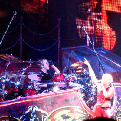 Mark Schulman's P!NK Funhouse Tour Gretsch USA Drum Set - Red Cracked Ice, Plus Extras image 8