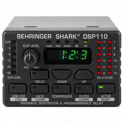 Behringer DSP110 Shark Feedback Destroyer (Discontinued) NOT FUNCTIONING – For Parts or Repair image 1