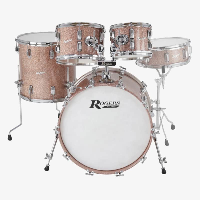 ~NEW!~ Rogers Powertone Series 4-Piece 10/12/16/22 Drum Kit Set in Champagne Sparkle image 1