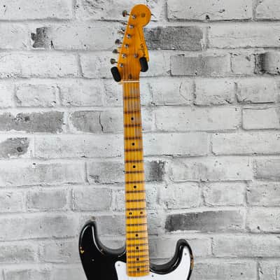 Fender Custom Shop Limited Edition Fat 1954 Stratocaster Relic with Closet Classic Hardware, 1-Piece Quartersawn Maple Neck Fingerboard, Aged Black image 4