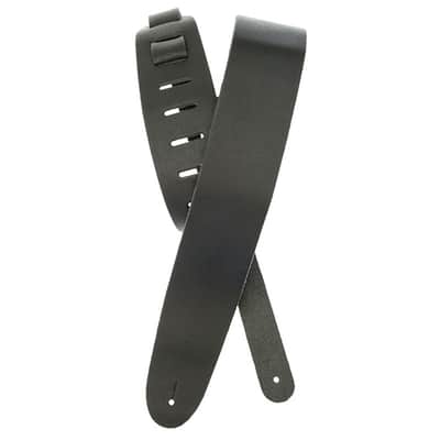 D'Addario 25BL00 Basic Leather 2.5 in. Guitar Strap - Black | Reverb