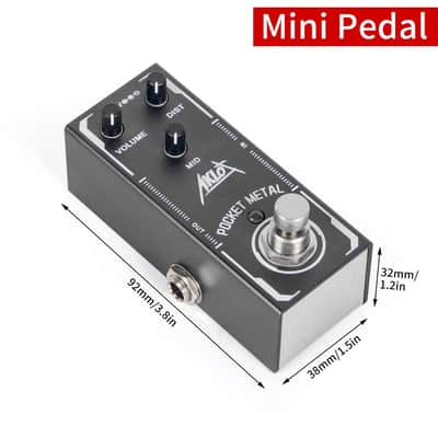 Pocket Metal Guitar Pedal, AKLOT Electric Effects Pedals Distortion Sounds Mini Single Type DC 9V True Bypass image 2
