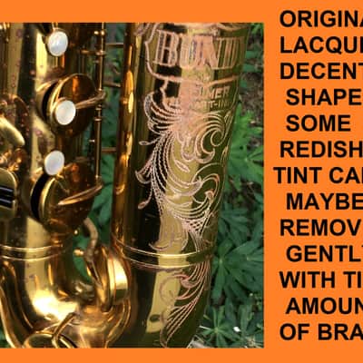 LOVELY WAYNE SHORTER MODEL RARE BUNDY-ELKHART-SELMER-BUESCHER TENOR SAXOPHONE 1950 APRX PROFESSIONAL ORIGINAL FINISH PLAY READY TESTED FREE SHIP image 9