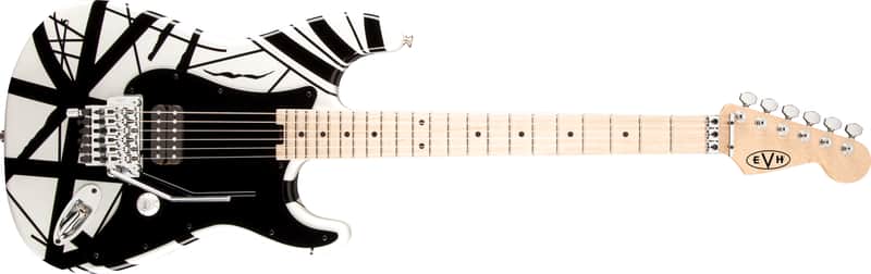 EVH Striped Series White with Black Stripes