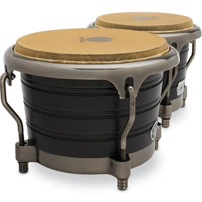 Latin Percussion LP Raul Rekow Signature 7-1/4" and 8-5/8" Bongos - Dark Walnut with Black Satin Hardware (LP201AX-2RRB) image 4