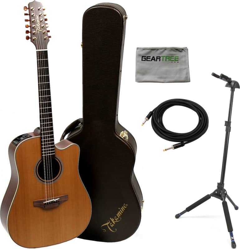 Takamine P3DC-12 Pro Series 12-String Acoustic-Electric Guitar, Natural w/ Case, Cloth, Stand, Cable image 1