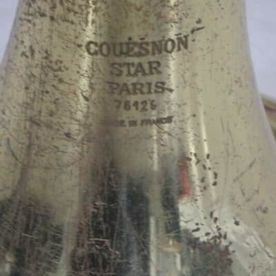 Couesnon Star Paris brass trombone, France, Vintage, Acceptable, w/ Case & MP image 2