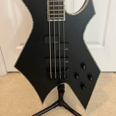 B.C. Rich Chris Kael Warlock Bass - Satin Black + BC Rich Custom Shop Warlock case BOTH MINT image 3