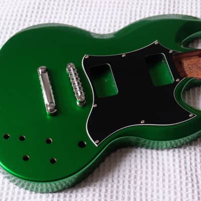 Warmoth Body Candy Green Diamondback Offset Doublecut Lightweight Mahogany image 8
